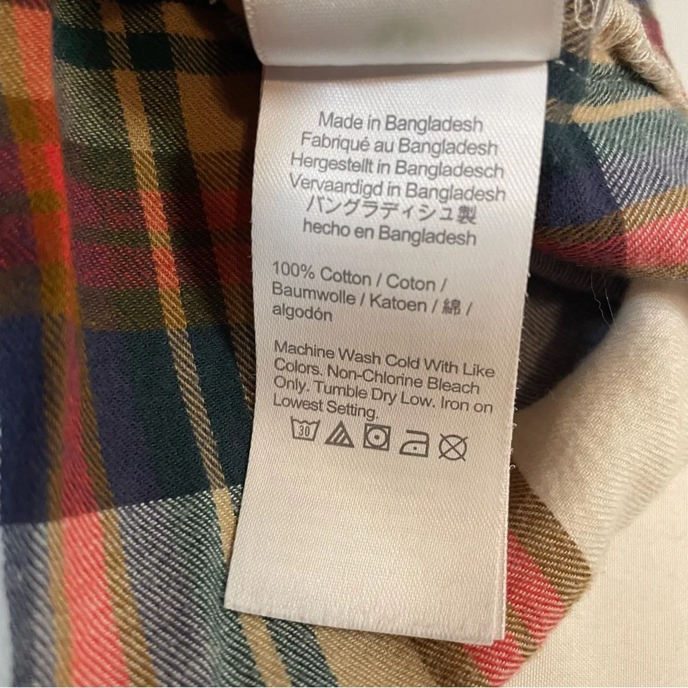 Crewcuts J Crew Girls Plaid Tiered Dress Size 8 Multi Color Cotton Ruffle Collar